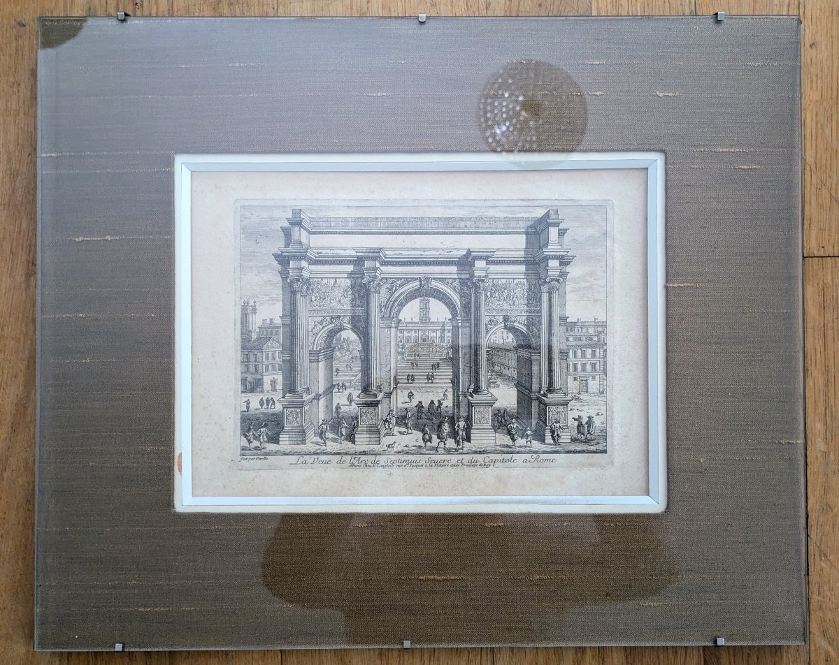 Perrelle, Engraver—two Views Of Roman Monuments—modern Frame-photo-3