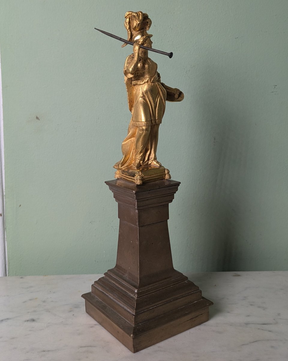 France, Circa 1780—minerva In Bronze Gilded With Mercury, On A Patinated Bronze Base—louis XVI-photo-2
