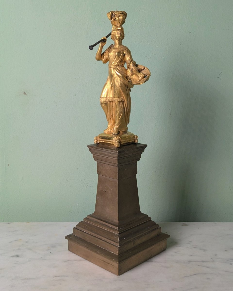 France, Circa 1780—minerva In Bronze Gilded With Mercury, On A Patinated Bronze Base—louis XVI-photo-3
