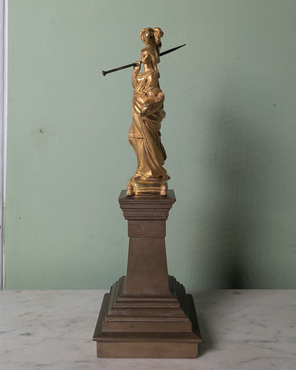 France, Circa 1780—minerva In Bronze Gilded With Mercury, On A Patinated Bronze Base—louis XVI-photo-5