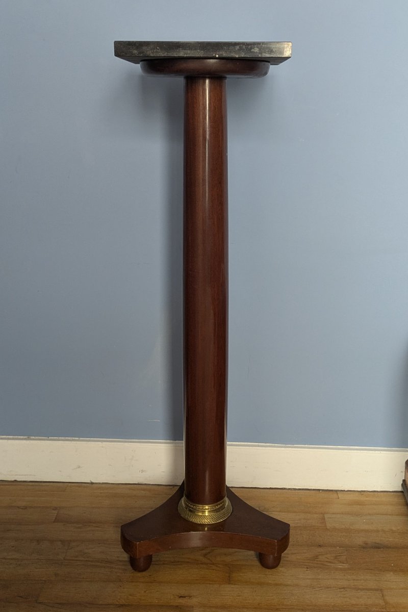 France, Circa 1900—large Case, Mahogany, Marble, And Empire-style Bronze Mount-photo-3