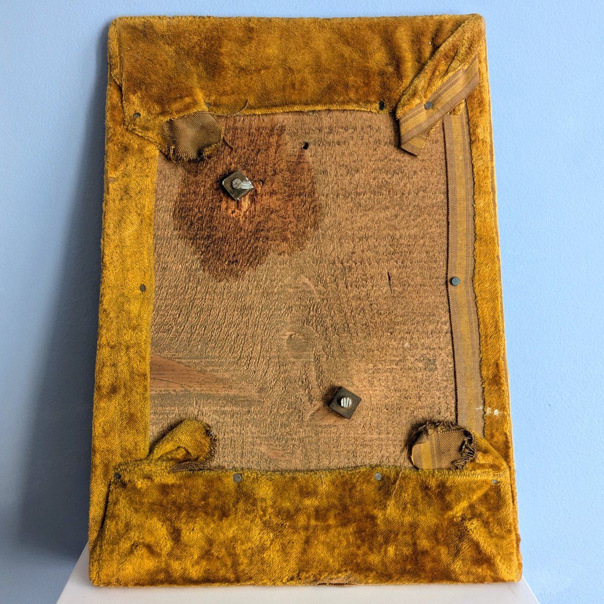 Souvenir du Grand Tour fin XIXe - profil d'Athéna en bronze patiné sur velours orangé ancien-photo-5