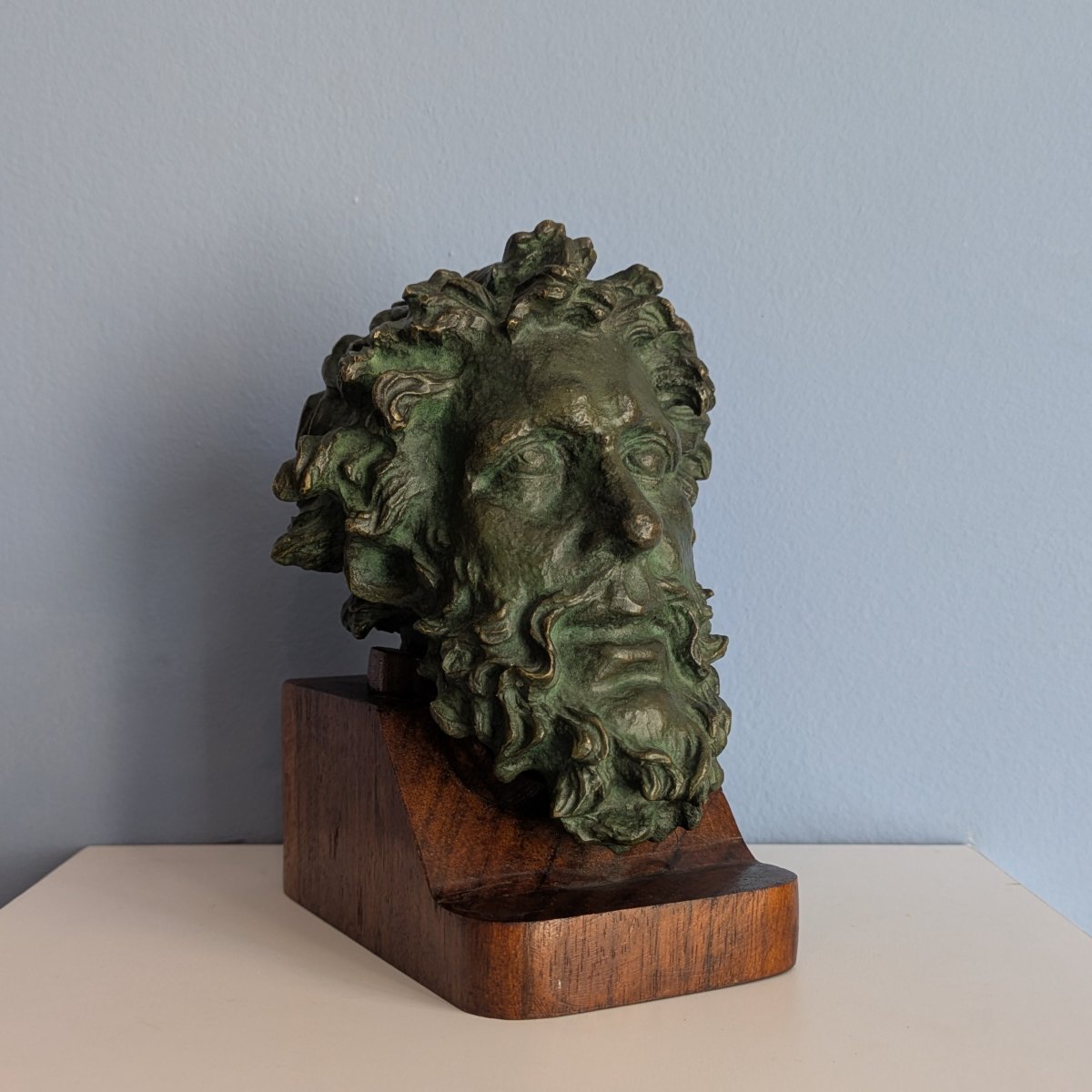 Souvenir From The Grand Tour—bronze Head Of Laocoön, Based On The Ancient Original—circa 1900-photo-2