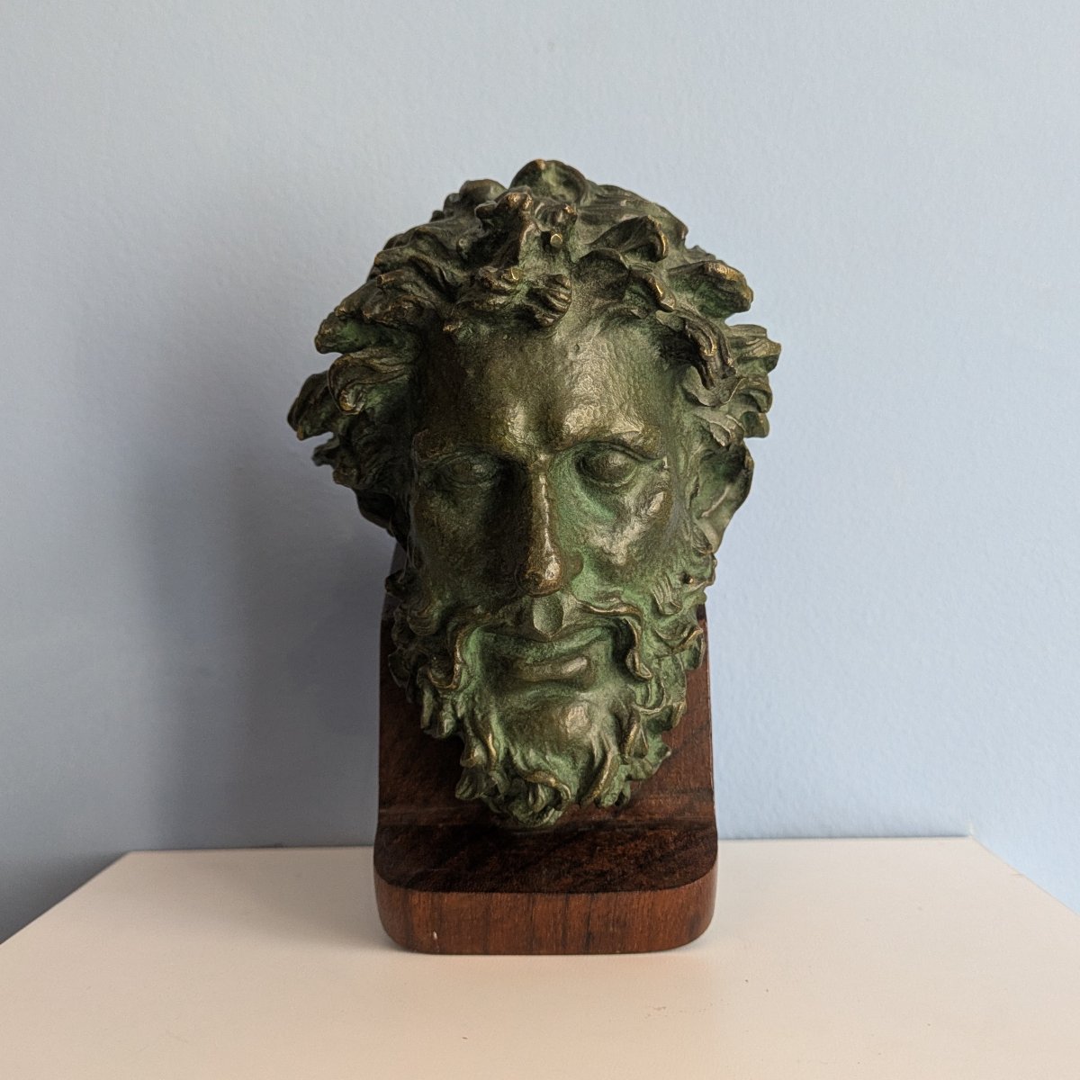 Souvenir From The Grand Tour—bronze Head Of Laocoön, Based On The Ancient Original—circa 1900-photo-3