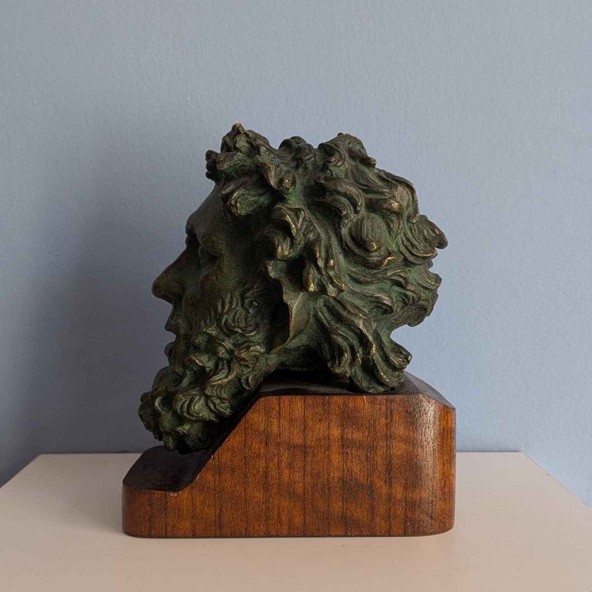 Souvenir From The Grand Tour—bronze Head Of Laocoön, Based On The Ancient Original—circa 1900-photo-2
