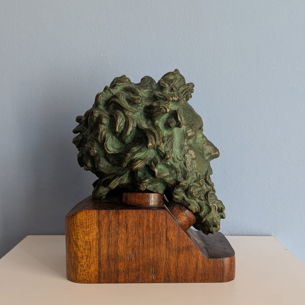 Souvenir From The Grand Tour—bronze Head Of Laocoön, Based On The Ancient Original—circa 1900-photo-6