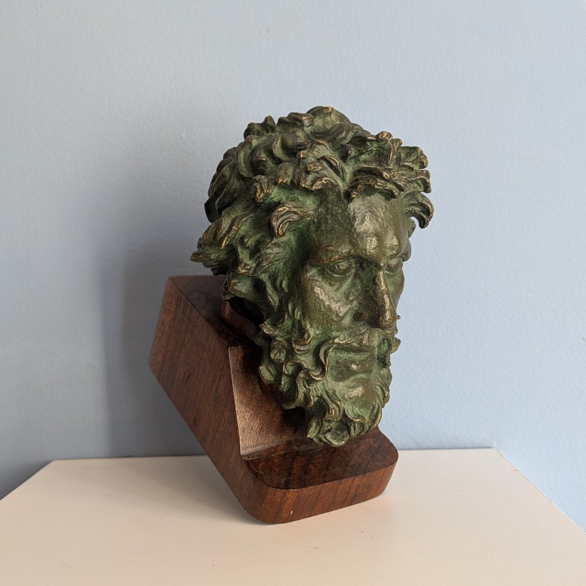 Souvenir From The Grand Tour—bronze Head Of Laocoön, Based On The Ancient Original—circa 1900-photo-7