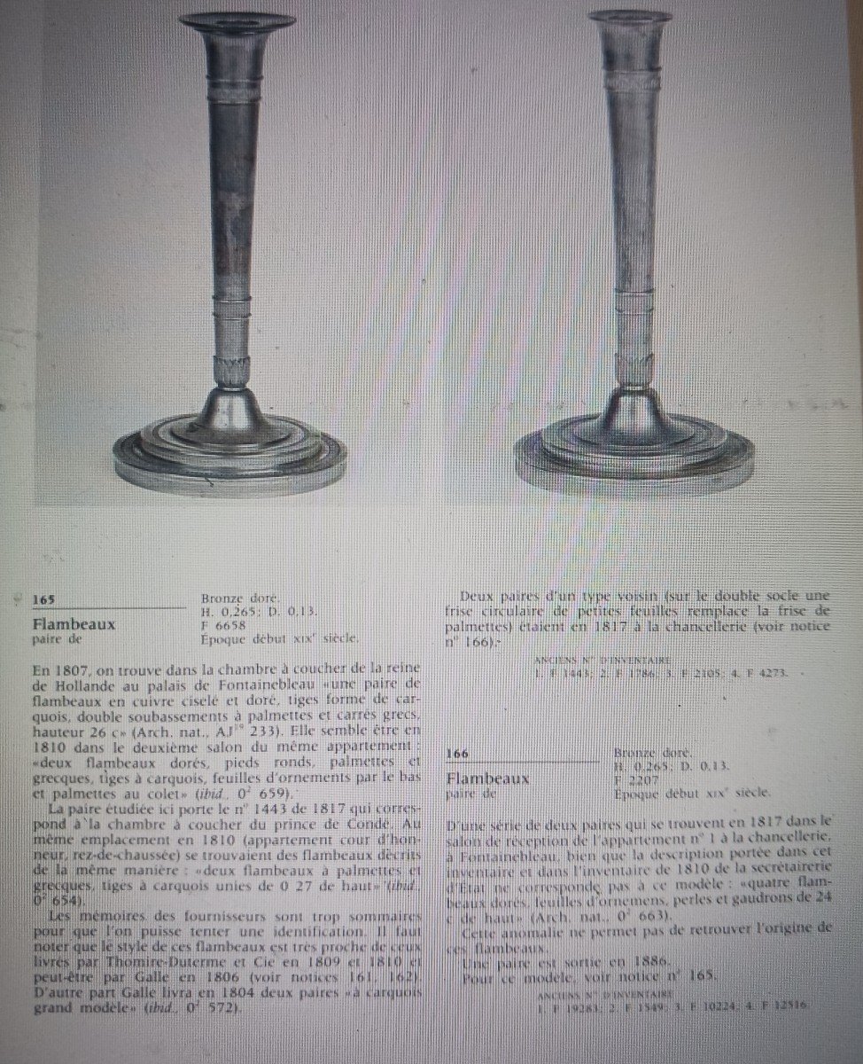 Paris, époque Consulat, Empire - paire de bougeoirs ou flambeaux en bronze - modèle impérial-photo-3