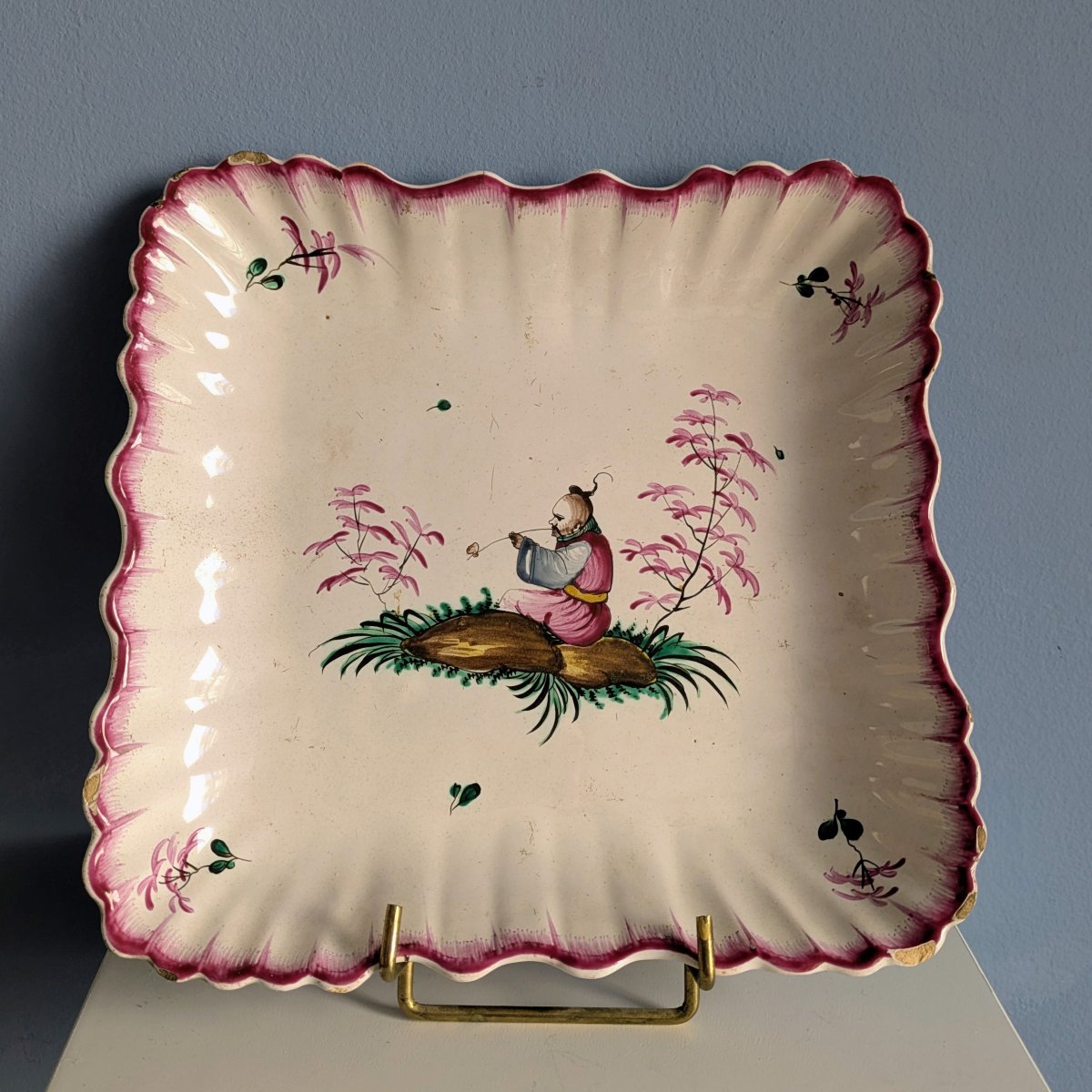 Les Islettes, XVIIIe siècle - paire de compotier ou ravier - faïence à décor au chinois-photo-3