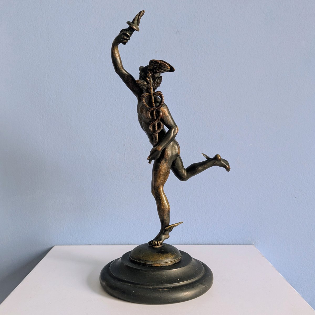 Souvenir du Grand Tour - Jean de Bologne, d'après - Mercure au caducée en bronze-photo-2