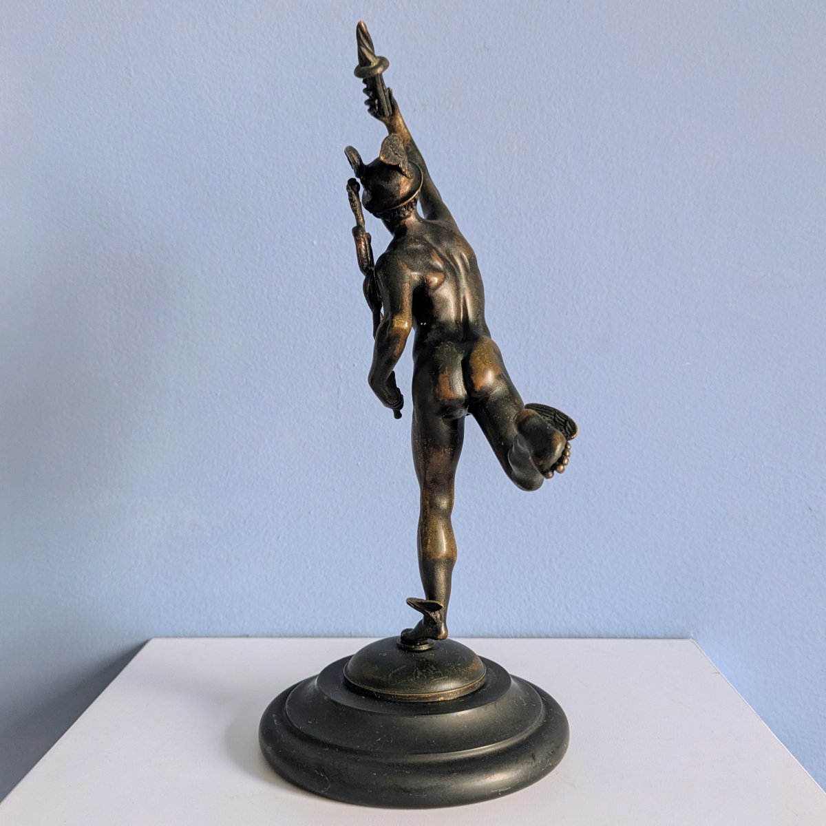 Souvenir du Grand Tour - Jean de Bologne, d'après - Mercure au caducée en bronze-photo-3