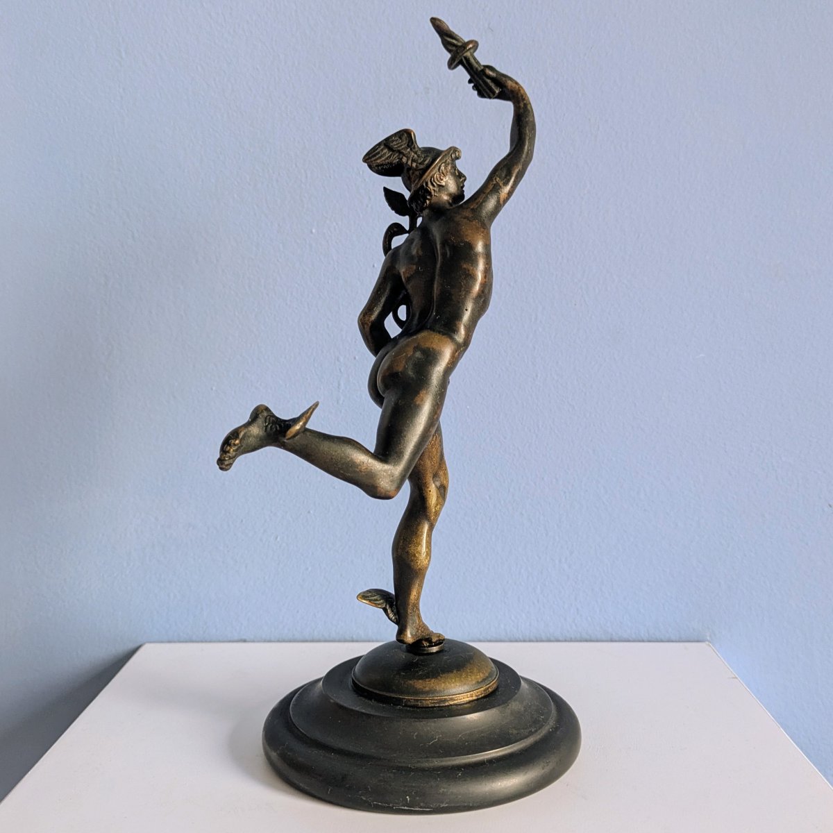 Souvenir du Grand Tour - Jean de Bologne, d'après - Mercure au caducée en bronze-photo-1