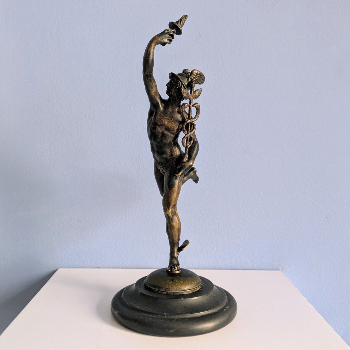Souvenir du Grand Tour - Jean de Bologne, d'après - Mercure au caducée en bronze