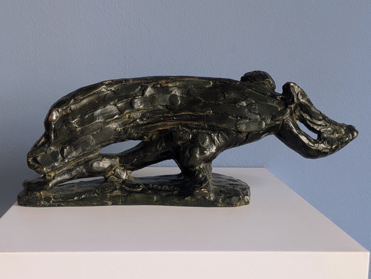 Alexandre Kelety (1874-1940) - David, bronze à patine brun-noir - cachet de fondeur Etling-photo-1