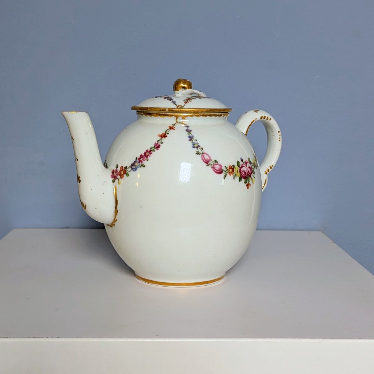 Manufacture de Locré, époque Louis XVI - théière calabre  en porcelaine dure-photo-4