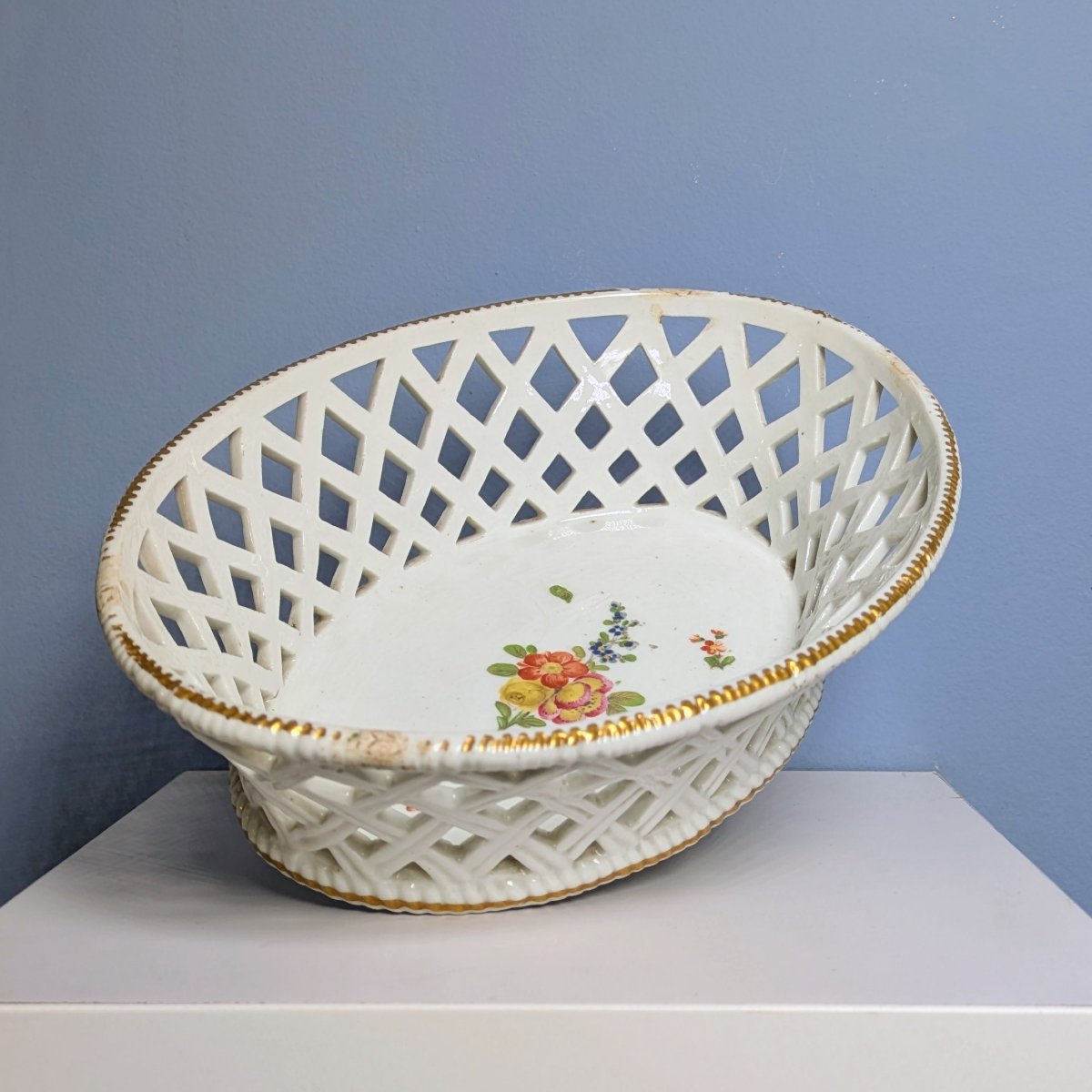 Manufacture de Boissettes, époque Louis XVI - rare corbeille ajourée - vannerie-photo-2
