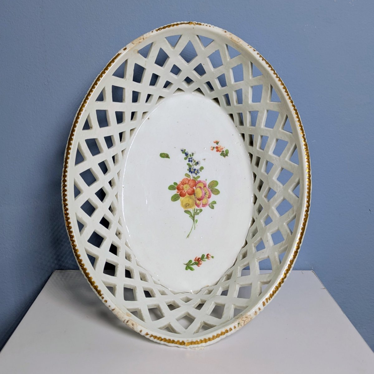Manufacture de Boissettes, époque Louis XVI - rare corbeille ajourée - vannerie-photo-4