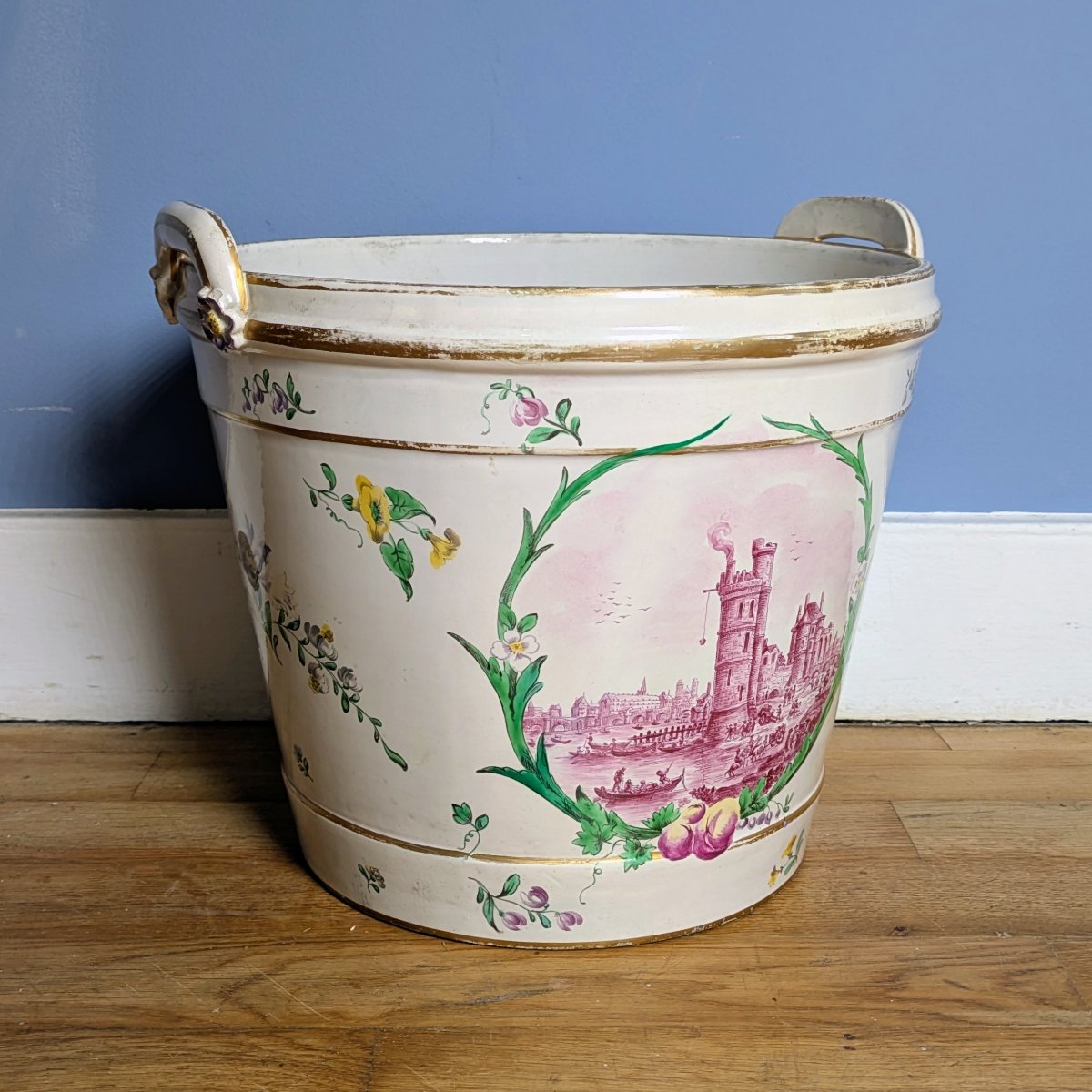 Samson, By Veuve Perrin—very Large Louis XV-style Earthenware Planter -photo-2