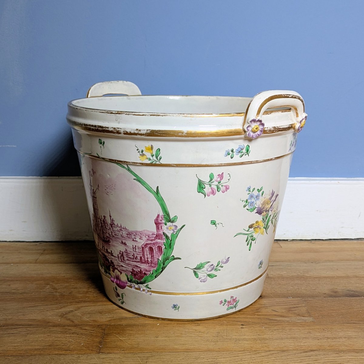 Samson, By Veuve Perrin—very Large Louis XV-style Earthenware Planter -photo-4