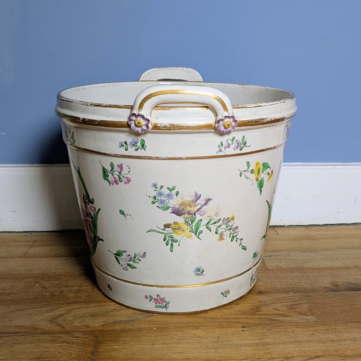 Samson, By Veuve Perrin—very Large Louis XV-style Earthenware Planter -photo-1