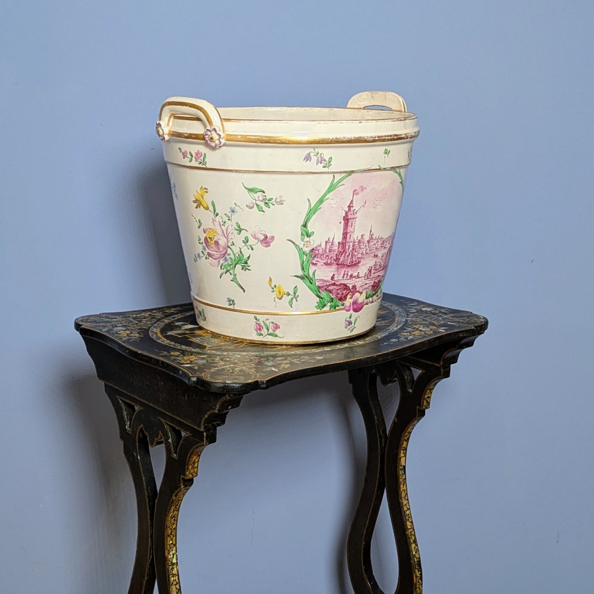 Samson, By Veuve Perrin—very Large Louis XV-style Earthenware Planter -photo-6