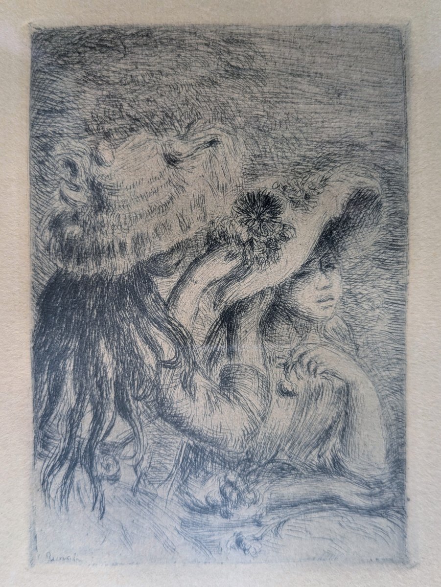 Pierre Auguste Renoir, *the Hat Pinned*—engraving On Vellum, 1894