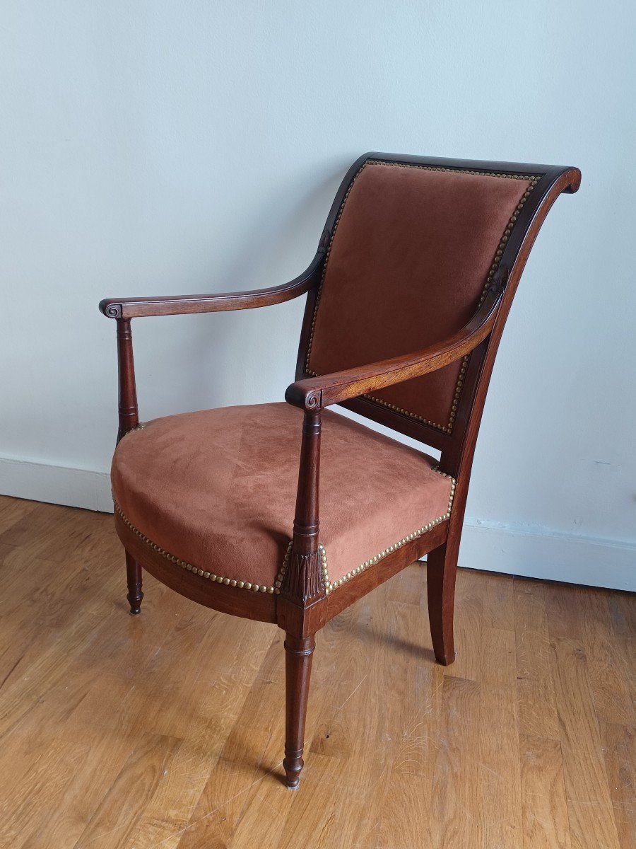 Jacob Frères (1796 - 1803), attribué à - fauteuil à l'étrusque - acajou et placage d'acajou -photo-4