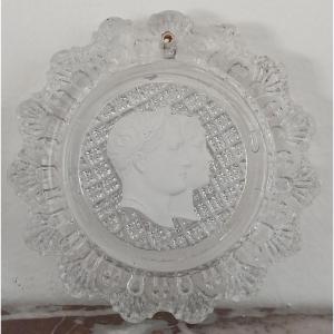 Baccarat - cristallo-cérame aux profils de Napoléon et ML - collection Brouwet - Empire, vers 1810