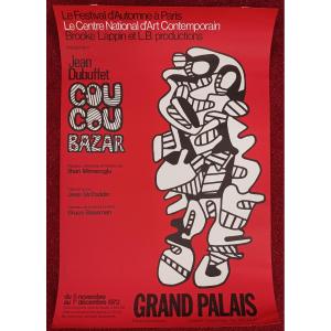 Dubuffet, coucou bazar au Grand Palais - affiche d'exposition de 1973 - offset