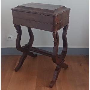 France, Louis-philippe Period - Small Mahogany Worker Or Dressing Table - Good Condition