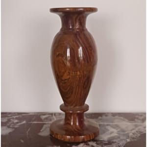 Interesting Baluster Vase - Turned Banded Alabaster - Modern Work