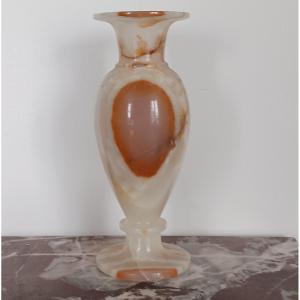 Interesting Baluster Vase - Turned Alabaster Or Ribboned Onyx - Modern Work