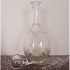 Cristallerie Française - Crystal Decanter - Count's Crown And Monogram