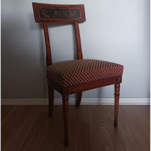 Georges Jacob - chaise à l'étrusque - très rare bandeau peint - tissu le crin