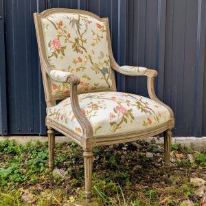 Jean Baptiste Lelarge III - Louis XVI Low Armchair  - Lacquered Beech