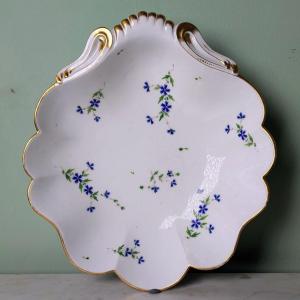 Clignancourt, Comte de Provence - compotier coquille d'époque Louis XVI - porcelaine de Paris