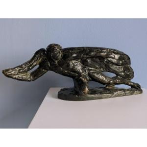 Alexandre Kelety (1874-1940) - David, bronze à patine brun-noir - cachet de fondeur Etling