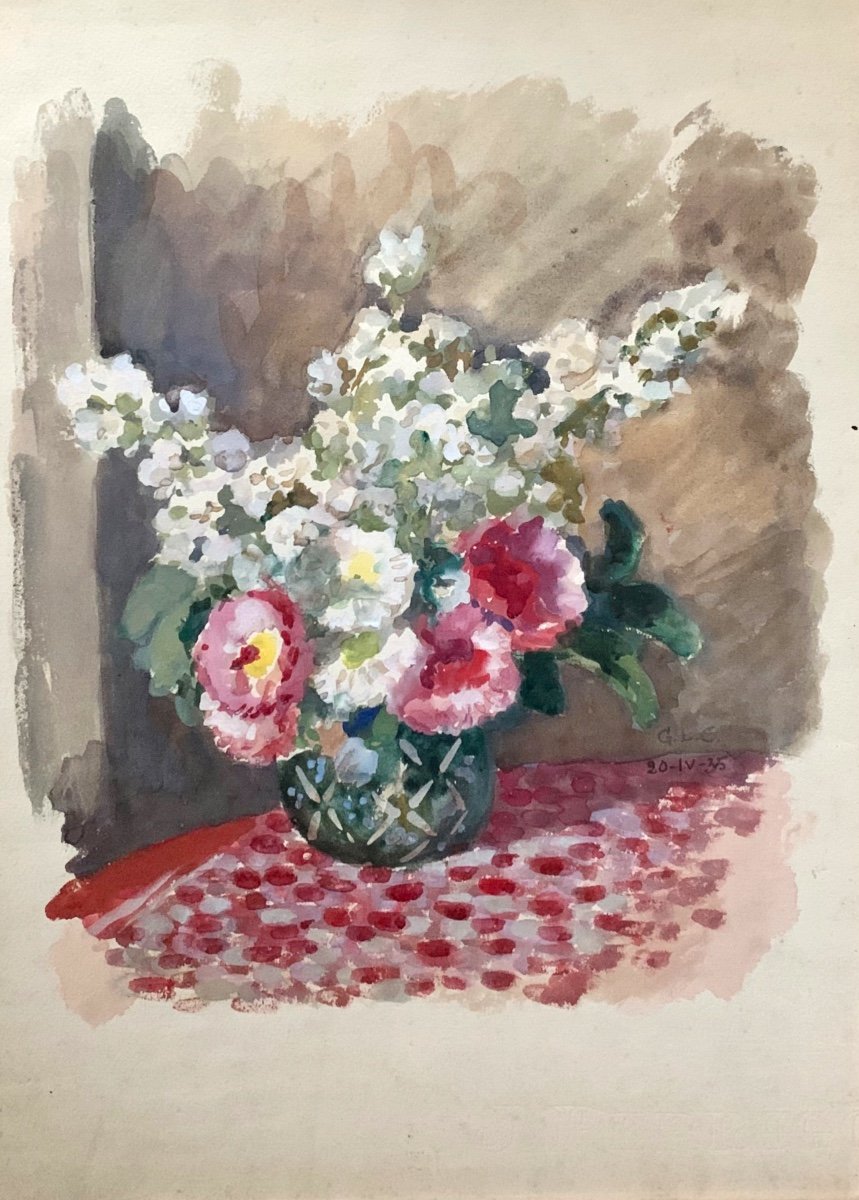 Georges Louis Claude (1879-1963), Bouquet Of Hydrangeas.