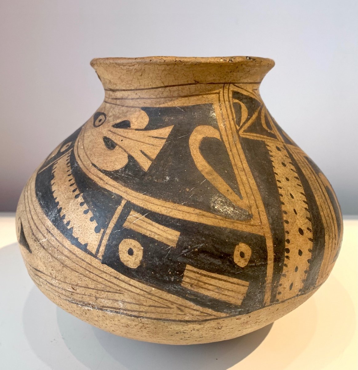 Mexique, état Chihuahua, Casas Grandes 900-1000 Ap J.c., Vase Décoration Oiseaux