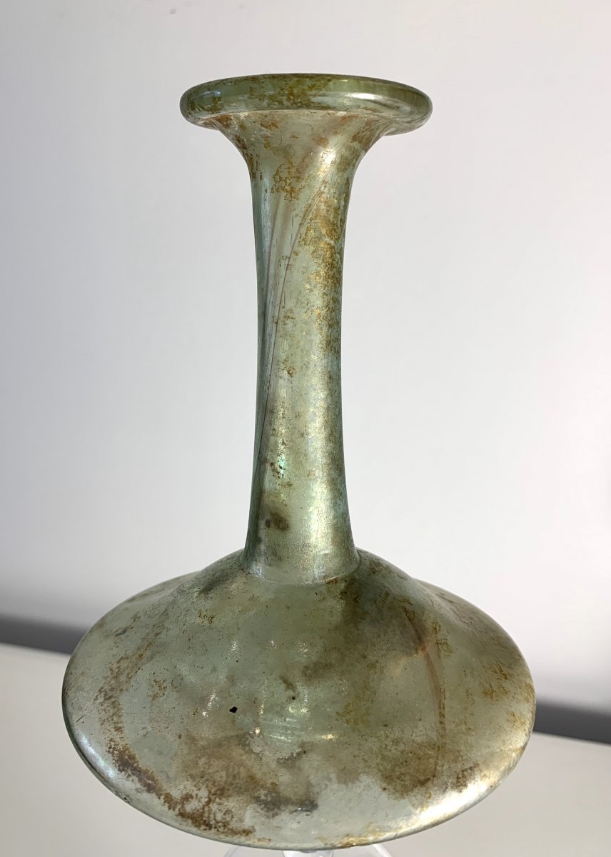 Balsamaire In Iridescent Glass, Roman Period, 2nd - 3rd Century