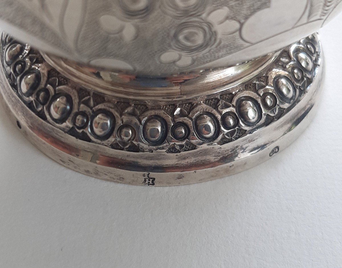 Engraved Beaker, Sterling Silver By Debrie, Paris, 1766-photo-2