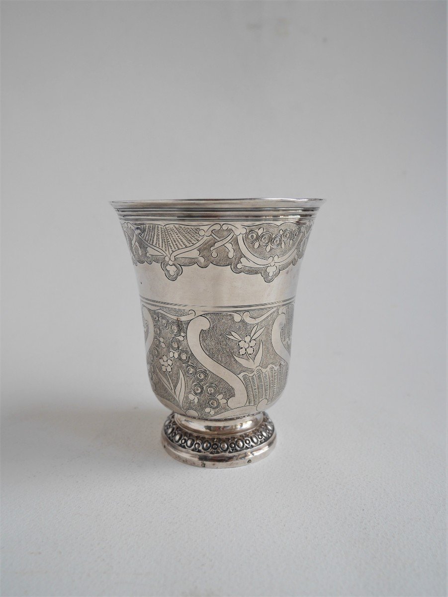 Engraved Beaker, Sterling Silver By Debrie, Paris, 1766