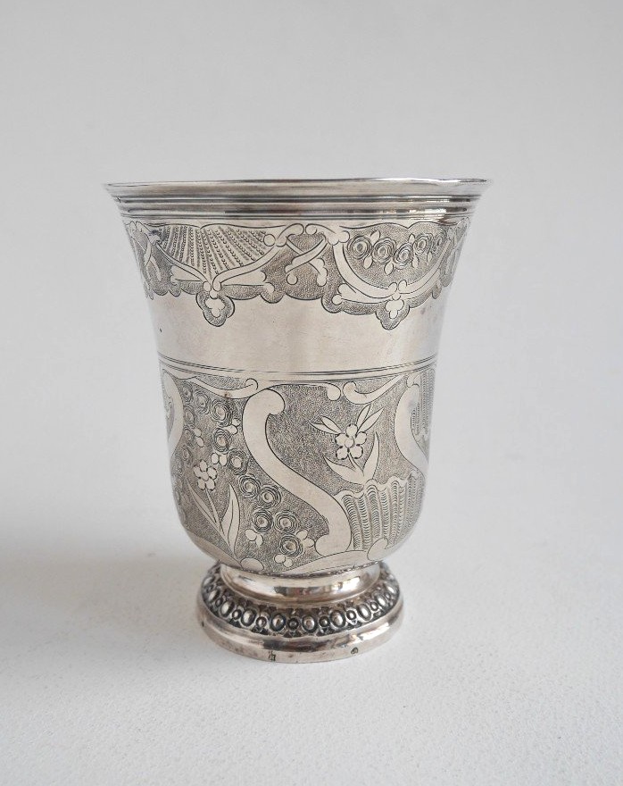Engraved Beaker, Sterling Silver By Debrie, Paris, 1766