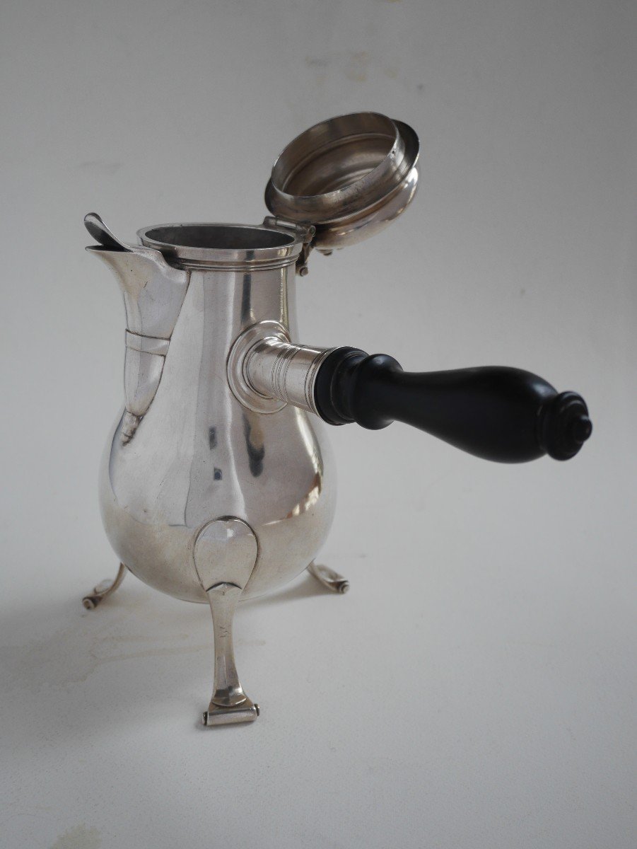 Silver Chocolate Pot By Johann-heinrich Oertel, Strasburg, 1753-photo-2