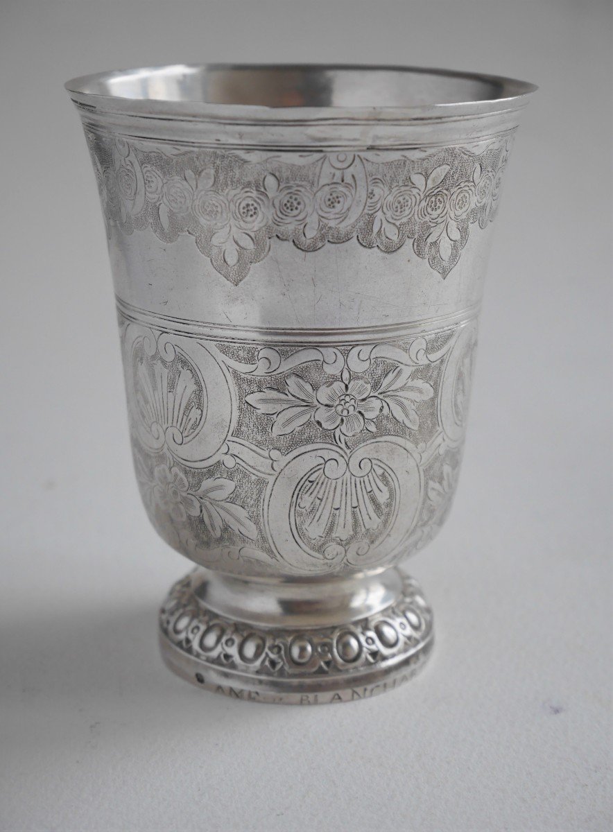 Timbale tulipe ciselée, Argent, Joseph Bouillerot, Paris, 1773-1774