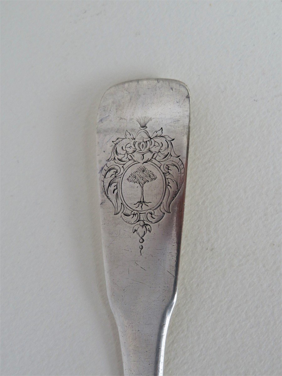 Pair Of Silver Basting Spoons By Barthélemy Rieumes, Toulouse, 1734