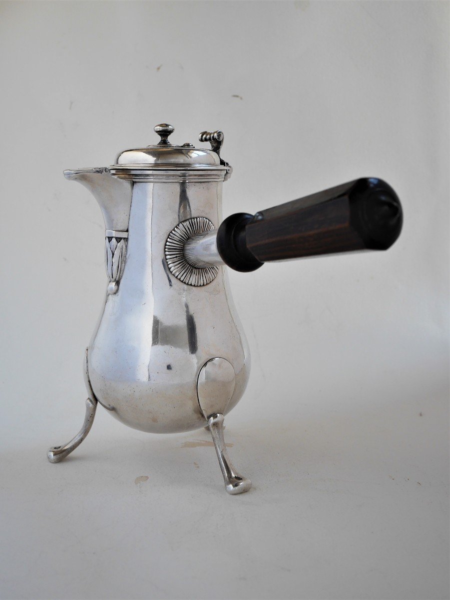 Silver Chocolate Pot By Pierre Landelle, Paris, 1726-photo-3
