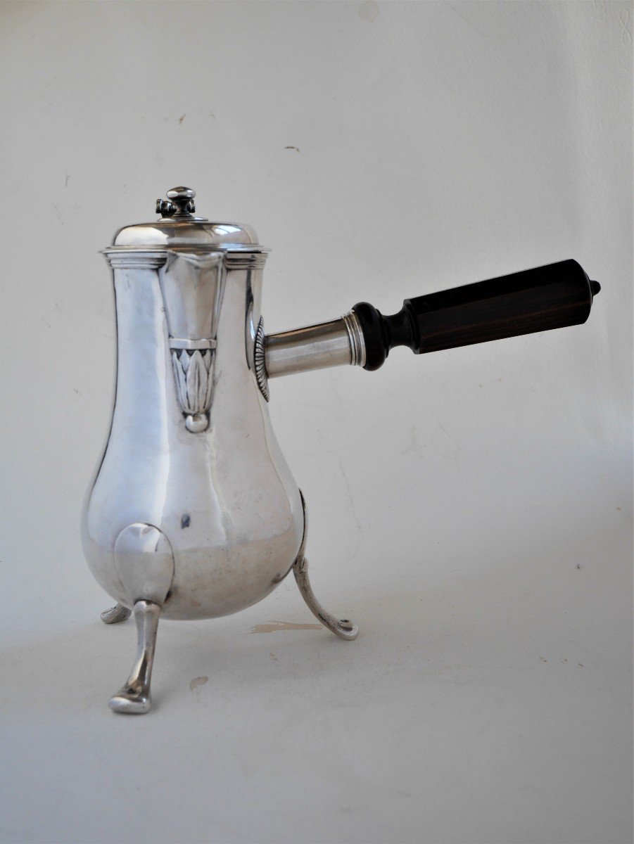 Silver Chocolate Pot By Pierre Landelle, Paris, 1726-photo-4
