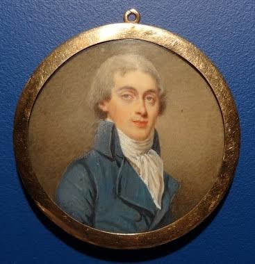 Portrait Miniature, French School, End Of Eighteenth Century-photo-1