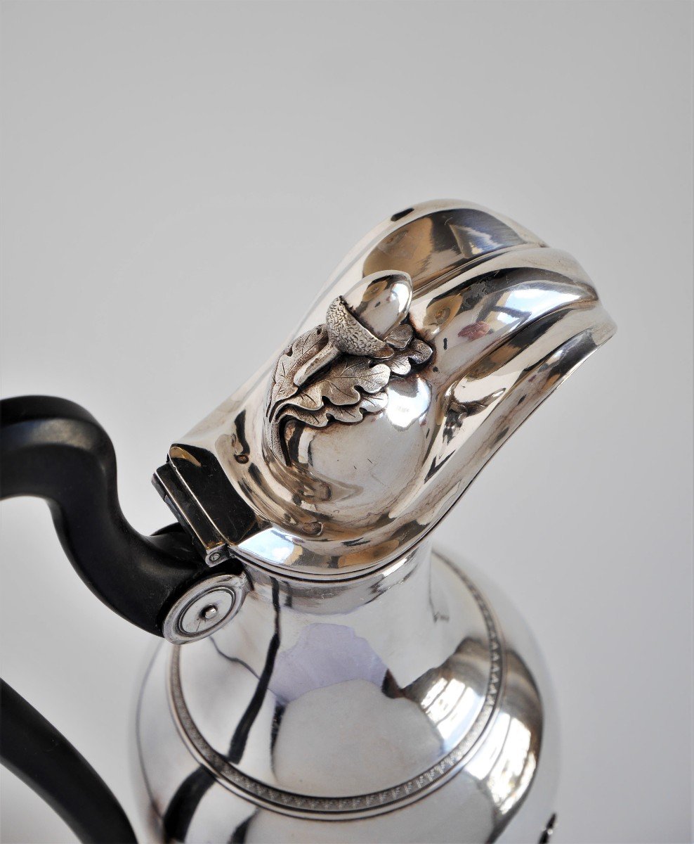 Silver Ewer Or Coffee Pot By Abel-etienne Giroux, Paris, Empire Period-photo-4